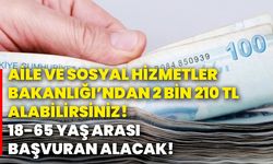 Aile ve Sosyal Hizmetler Bakanlığı’ndan 2 Bin 210 TL alabilirsiniz! 18-65 yaş arası başvuran alacak!