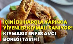 İçini bu harçla yapınca yiyenler kıymalı sanıyor! Kıymasız enfes avcı böreği tarifi!