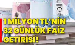 1 milyon tl’nin 32 günlük faiz getirisi!