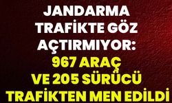 Jandarma Trafikte Göz Açtırmıyor: 967 Araç Ve 205 Sürücü Trafikten Men Edildi