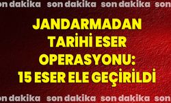 JANDARMADAN TARİHİ ESER OPERASYONU: 15 ESER ELE GEÇİRİLDİ