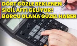 Dört gözle beklenen sicil affı geliyor! Borcu olana güzel haber!