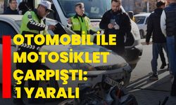 Otomobil ile motosiklet çarpıştı: 1 yaralı