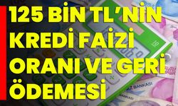 125 Bin TL’nin Kredi Faizi Oranı Ve Geri Ödemesi