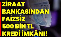 Ziraat Bankasından faizsiz 500 bin TL kredi imkânı!