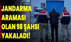 Jandarma Araması Olan 98 Şahsı Yakaladı