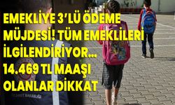 Emekliye 3’lü ödeme müjdesi! Tüm emeklileri ilgilendiriyor… 14.469 TL maaşı olanlar dikkat