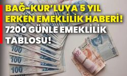 BAĞ-KUR’luya 5 yıl erken emeklilik haberi! 7200 günle emeklilik tablosu!