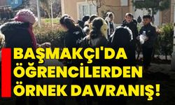 Başmakçı'da öğrencilerden örnek davranış!