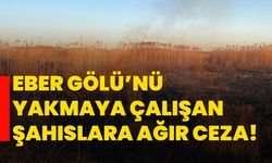 Eber Gölü’nü Yakmaya Çalışan Şahıslara Ağır Ceza!