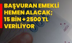 Başvuran emekli hemen alacak; 15 bin + 2500 TL veriliyor