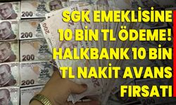 SGK emeklisine 10 bin TL ödeme! Halkbank 10 bin TL nakit avans fırsatı