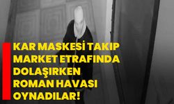 Kar maskesi takıp market etrafında dolaşırken Roman havası oynadılar!