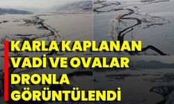 Karla Kaplanan Vadi Ve Ovalar Dronla Görüntülendi