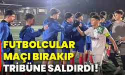 Futbolcular maçı bırakıp, tribüne saldırdı!