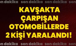 Kavşakta çarpışan otomobillerde 2 kişi yaralandı!