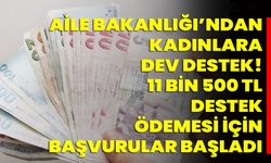 Aile Bakanlığı’ndan kadınlara dev destek! 11 Bin 500 TL destek ödemesi için başvurular başladı