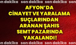 Afyon’da Cinayet ve Yaralama Suçlarından Aranan Şahıs semt pazarında yakalandı!