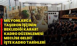 Milyonlarca Taşeron İşçinin Beklediği Karar! Kadro Düzenlemesi Meclise Geldi! İşte Kadro Tarihleri