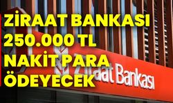 Ziraat Bankası 250.000 tl nakit para ödeyecek