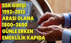 SSK girişi 1993-2013 arası olana 1800-3600 günle erken emeklilik kapıda