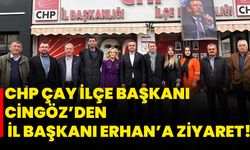 CHP Çay İlçe Başkanı Cingöz’den İl Başkanı Erhan’a ziyaret!