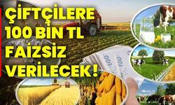 Çiftçilere 100 bin TL faizsiz verilecek!