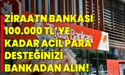 Ziraat Bankası 100.000 TL’ye Kadar Acil Para Desteğinizi Bankadan Alın!