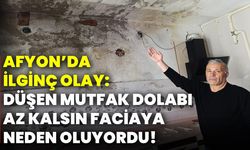 Afyon’da ilginç olay: Düşen mutfak dolabı az kalsın faciaya neden oluyordu!