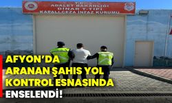 Afyon’da aranan şahıs yol kontrol esnasında enselendi!