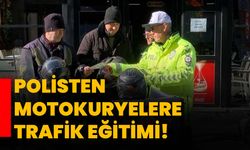 Polisten motokuryelere trafik eğitimi!