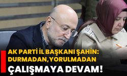 AK Parti İl Başkanı Şahin: Durmadan, yorulmadan çalışmaya devam!