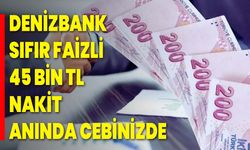Denizbank Sıfır Faizli 45 Bin TL Nakit Anında Cebinizde