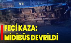 Feci Kaza: Midibüs Devrildi