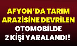 Afyon’da Tarım Arazisine Devrilen Otomobilde 2 Kişi Yaralandı