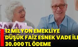 12 Milyon Emekliye Düşük Faiz Esnek Vade İle 30.000 TL Ödeme