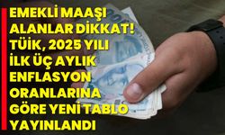 Emekli maaşı alanlar dikkat! TÜİK, 2025 yılı ilk üç aylık enflasyon oranlarına göre yeni tablo yayınlandı