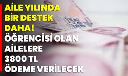Aile Yılında Bir Destek Daha! Öğrencisi Olan Ailelere 3800 TL Ödeme Verilecek