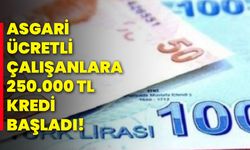 Asgari Ücretli Çalışanlara 250.000 TL Kredi Başladı!