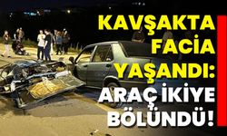 Kavşakta Facia Yaşandı: Araç İkiye Bölündü!