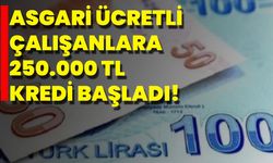 Asgari Ücretli Çalışanlara 250.000 TL Kredi Başladı!