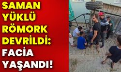 Saman yüklü römork devrildi: Facia yaşandı!