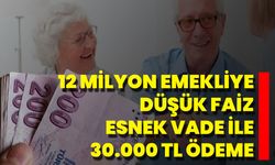 12 Milyon Emekliye Düşük Faiz, Esnek Vade İle 30.000 TL Ödeme
