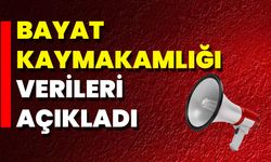 Bayat Kaymakamlığı Verileri Açıkladı