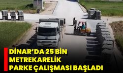 Dinar’da 25 Bin Metrekarelik Parke Çalışması Başladı