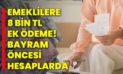 Emeklilere 8 bin TL ek ödeme! Bayram öncesi hesaplarda
