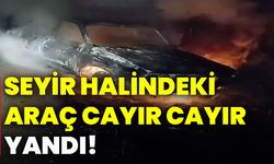 Seyir halindeki araç cayır cayır yandı!