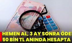 Hemen Al, 3 Ay Sonra Öde! 50 Bin TL Anında Hesapta