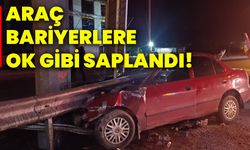 Araç bariyerlere ok gibi saplandı!