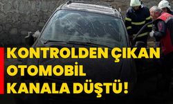 Kontrolden çıkan otomobil kanala düştü: 2 yaralı